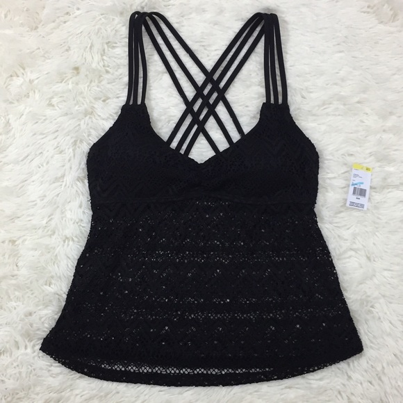 BONGO Other - Bongo black crochet tankini top size medium